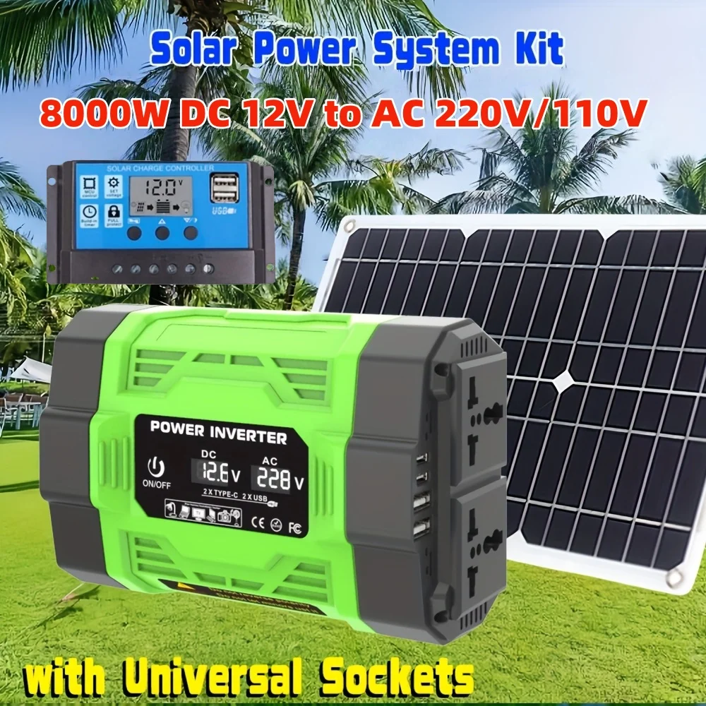Renewable Energy Kit - 8000W Solar System Kit 12V to